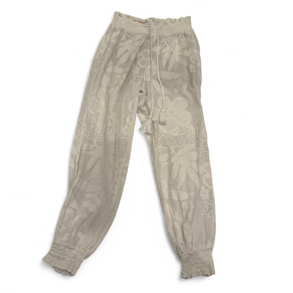 Aerie White Crochet Lace Joggers Boho Tassel Drawstring Party Vacay Pants XS